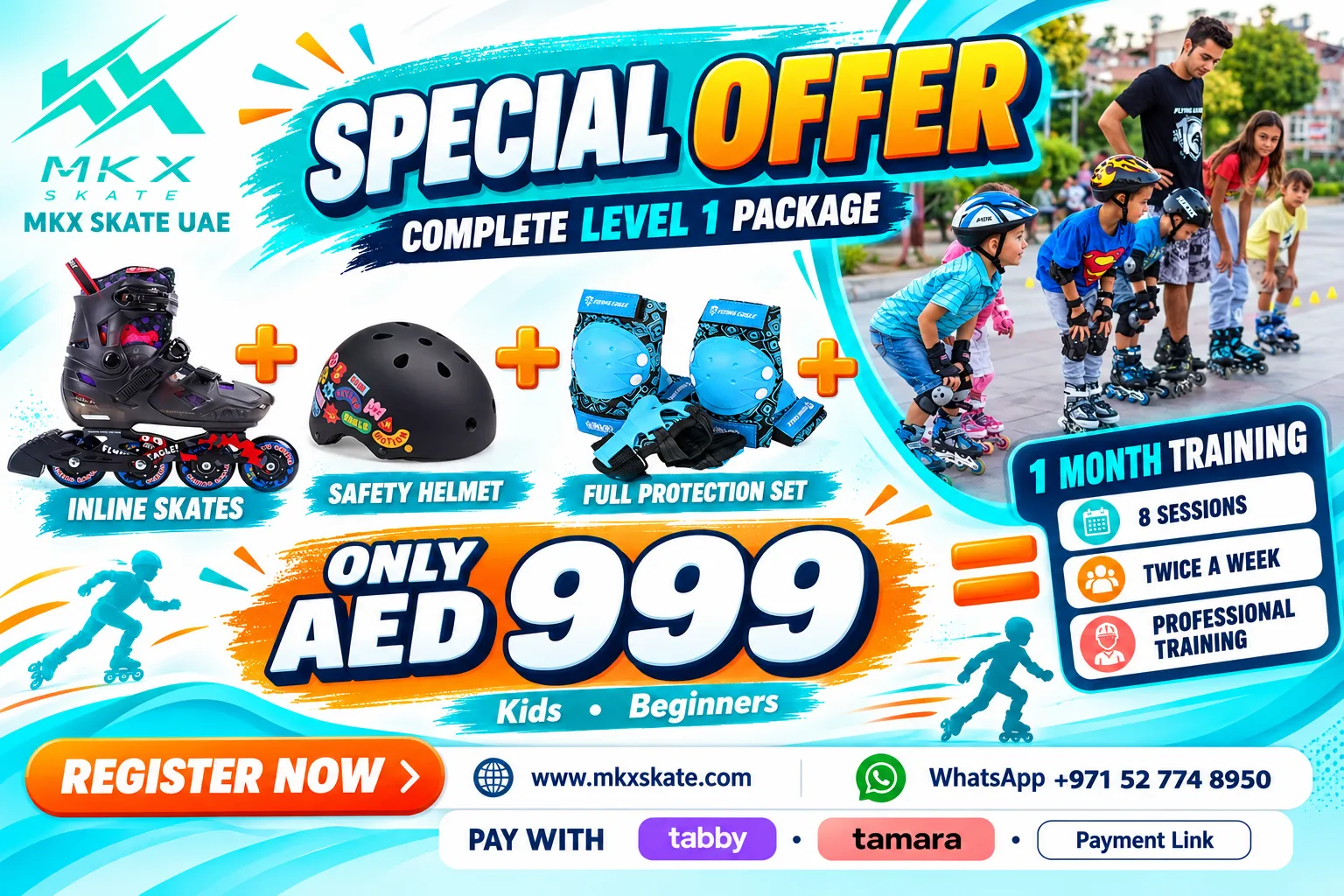 Special Offer: Complete Level 1 Skate Package – AED 999